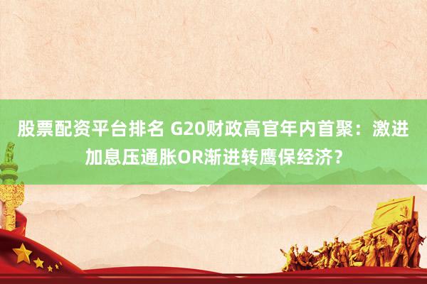 股票配资平台排名 G20财政高官年内首聚：激进加息压通胀OR渐进转鹰保经济？